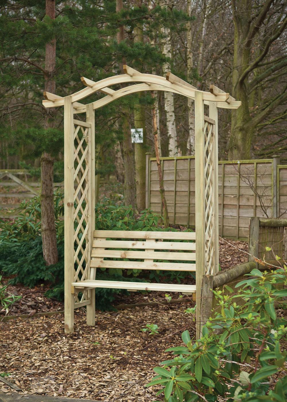 Omega Top Arbour with Seat - Earnshaws Fencing Centres